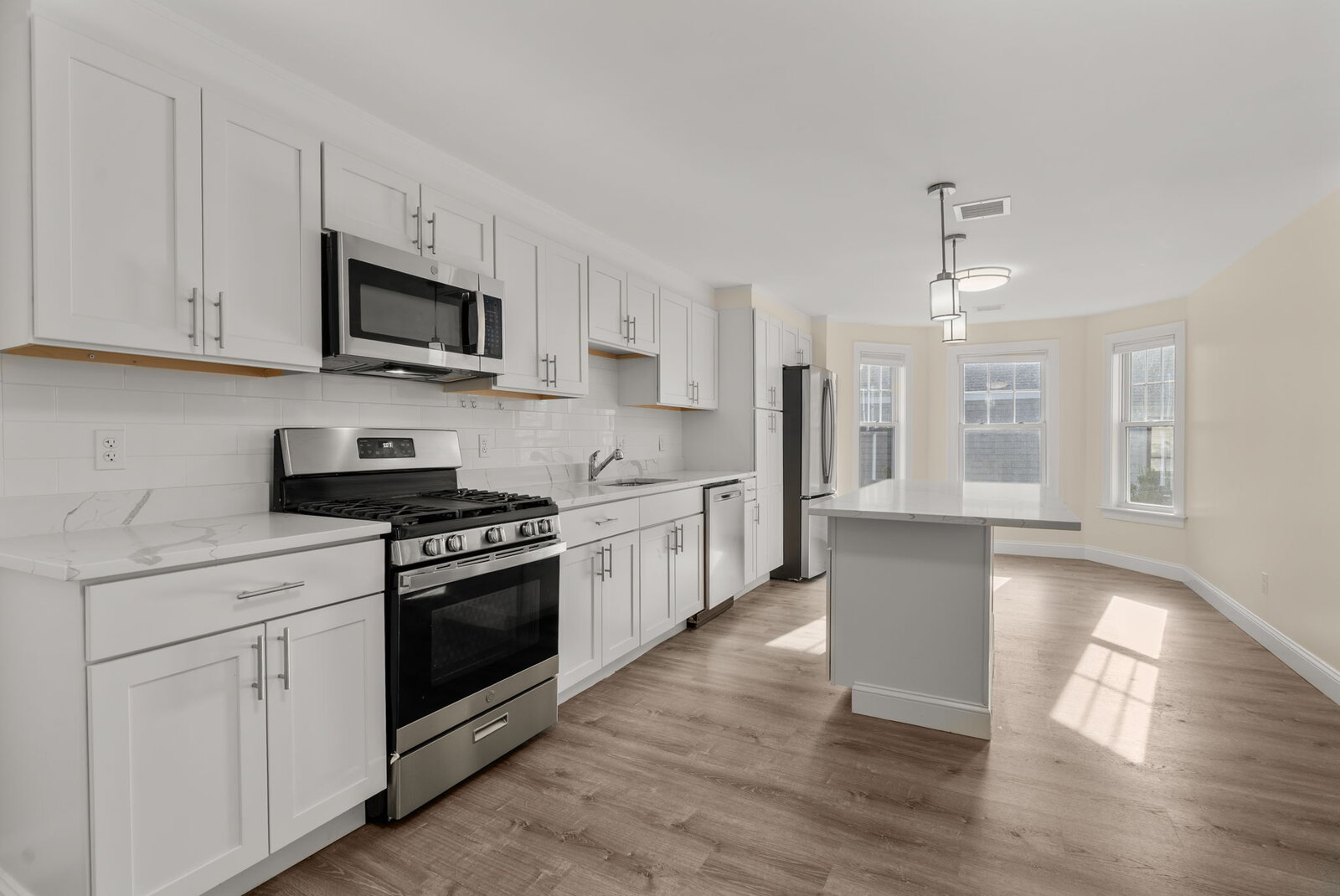 The finished kitchen at 22 Oakland St